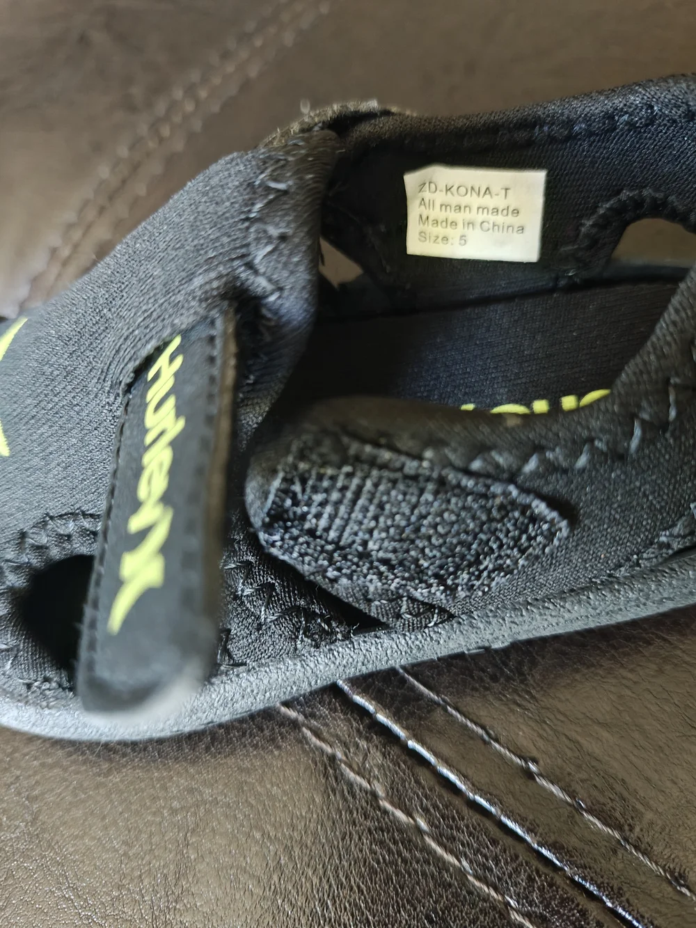 Hurley Kona Toddler - Black and Lime Water Sandals
